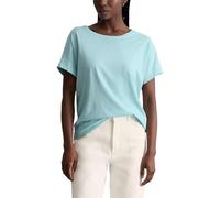 T-Shirt MARC O'POLO DENIM "aus Organic Cotton", Damen, Gr. S, blau (blau fog), Obermaterial: 100% Baumwolle, unifarben, Basic, relaxed fit, Rundhals, normaler Saum, Shirts T-Shirt (39273508-S) blau fo