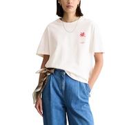 Marc OߴPolo Denim Damen T-Shirt mit Logo Relaxed Fit, Weiß (Silky White), M