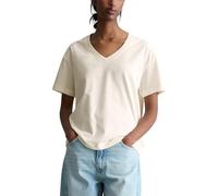 Marc OߴPolo Denim Damen T-Shirt mit V-Ausschnitt Regular Fit, Weiß (Silky White), M