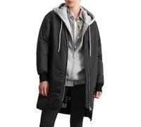 Marc O'Polo Denim Damen Übergangsjacke mit Strickkragen Long-Blouson, Schwarz (Black), XL
