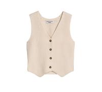 Strickweste MARC O'POLO DENIM "aus reinem Organic Cotton-Garn", Damen, Gr. M, creamy weiß, Obermaterial: 100% Baumwolle, unifarben, regular fit, V-Ausschnitt, Westen Strickweste (71924333-M) creamy we