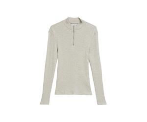Marc OPolo DENIM - Half-Zip-Longsleeve slim Stone Melange - Gr. - L