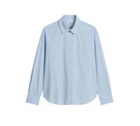 Langarmbluse MARC O'POLO DENIM "aus Papertouch Popeline", Damen, Gr. L, blau (light blau), Obermaterial: 100% Baumwolle, gestreift, elegant, relaxed fit normal, Langarm Manschette, Blusen (54144430-L)