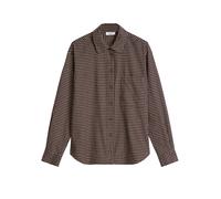 Langarmbluse MARC O'POLO DENIM "aus weichem Bio-Baumwoll-Flanell", Damen, Gr. L, braun (schwarz), Obermaterial: 100% Baumwolle, kariert, relaxed fit normal, Manschette, Blusen (12847136-L) schwarz