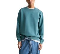 Sweatshirt MARC O'POLO DENIM "aus weichem Bio-Baumwoll-Sweat", Herren, Gr. L, north sea, Obermaterial: 100% Baumwolle, unifarben, regular fit, Rundhals, Sweatshirts Sweatshirt (24341125-L) north sea