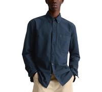 Langarmhemd MARC O'POLO DENIM, Herren, Gr. L, N-Gr, navy teal, Web, Obermaterial: 100% Baumwolle, regular fit, 2-Knopf-Manschette, Hemden, Oxford-Hemd regular fit aus reiner Bio-Baumwolle (25322840-L)