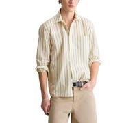 Langarmhemd MARC O'POLO DENIM "aus Bio-Baumwoll-Popeline", Herren, Gr. L, Normalgrößen, sanftes weiß, Obermaterial: 100% Baumwolle, gestreift, regular fit normal, Doppelmanschette, Hemden (70189031-L)