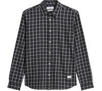 Langarmhemd MARC O'POLO DENIM, Herren, Gr. M, N-Gr, blau (dunkelblau), Web, Obermaterial: 100% Baumwolle, kariert, casual, regular fit normal, Langarm 2-Knopf-Manschette, Hemden, Businesshemd, Kentkra