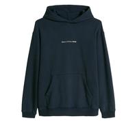 Hoodie MARC O'POLO DENIM, Herren, Gr. S, blau (navy teal), Sweatware, Obermaterial: 100% Baumwolle, unifarben, relaxed fit normal, Rundhals, Bündchen, Sweatshirts Hoodie, relaxed fit, Kängurutasche, L