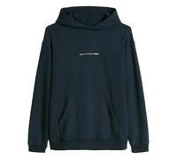 Hoodie MARC O'POLO DENIM, Herren, Gr. S, blau (navy teal), Sweatware, Obermaterial: 100% Baumwolle, unifarben, relaxed fit normal, Rundhals, Bündchen, Sweatshirts Hoodie, relaxed fit, Kängurutasche, L