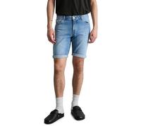 Shorts MARC O'POLO DENIM "aus Bio-Baumwoll-Mix", Herren, Gr. 36, Normalgrößen, aqua, Obermaterial: 99% Baumwolle, 1% Elasthan, unifarben, normal, Hosen Shorts (50638764-36) aqua