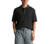 Marc OߴPolo Denim Herren Kurzarm-Poloshirt mit Waffelstruktur Regular Fit, Grau (Broken Graphite), L