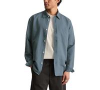 Langarmhemd MARC O'POLO DENIM, Herren, Gr. M, N-Gr, cadet blau, Web, Obermaterial: 50% Baumwolle, 50% Leinen, regular fit normal, 1-Knopf-Manschette, Hemden, regular fit aus Leinen und Bio-Baumwolle,