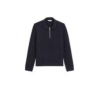 Marc O'Polo Denim Relaxed Fit Strickpullover im Polo-Stil aus Baumwoll-Mix in Marine, Größe XL