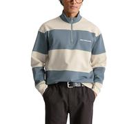 Sweatshirt MARC O'POLO DENIM "mit Cut-&-Sew-Blockstreifen", Herren, Gr. M, light blau, Obermaterial: 100% Baumwolle, gestreift, relaxed fit, Rippbündchen, Sweatshirts Sweatshirt (47184656-M) light bla