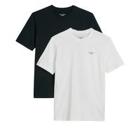 T-Shirt MARC O'POLO DENIM "T-Shirt T-Shirt, SSL, Logo Print, Doubl 2er Pack", Herren, Gr. M, bunt (schwarz, weiß), Obermaterial: 100% Baumwolle CO., Shirts T-Shirt (81416765-M) schwarz, weiß