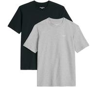 Marc O'Polo Denim Herren T-Shirts, 2er Pack - Regular Fit, Baumwolle, Logo, einfarbig Grau/Schwarz S