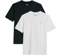 T-Shirt MARC O'POLO DENIM "regular fit im 2er Pack, in softem Single Jersey", Damen, Gr. S, schwarz, weiß, Obermaterial: 100% Baumwolle, regular fit, Rundhals, Shirts T-Shirt (93818209-S) schwarz, wei