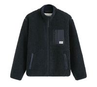 Marc O'Polo Denim Herren Teddyfleece-Jacke - Woven Oudoor Jacket, Stehkragen, Reißverschluss Dunkelblau / 2XL XXL Blau