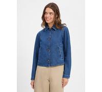 Jeansjacke MARC O'POLO DENIM "aus reinem Organic Cotton", Damen, Gr. L, blau (dunkelblau), Obermaterial: 100% Baumwolle, unifarben, regular fit, Langarm, Jacken (35774301-L) dunkelblau