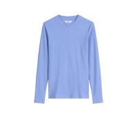 Longsleeve MARC O'POLO DENIM "slim aus Rippjersey", Damen, Gr. M, blau (lake blau), Rippstrick, Obermaterial: 96% Baumwolle, 4% Elasthan, casual, slim fit normal, Rundhals, Langarm, Shirts (44469966-M