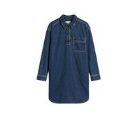 Jeanskleid MARC O'POLO DENIM "aus reiner Bio-Baumwolle", Damen, Gr. S, Normalgrößen, dunkelblau, Obermaterial: 100% Baumwolle, unifarben, oversize knielang, normaler Saum, Kleider (65325014-S) dunkelb