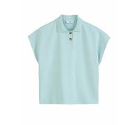 Marc OߴPolo Denim Damen Kurzarm-Poloshirt aus Bio-Baumwolle Wide Fit, Blau (Blue Fog), L