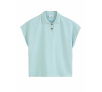Marc O'Polo Denim Damen Kurzarm-Poloshirt aus Bio-Baumwolle Wide Fit, Blau (Blue Fog), XS