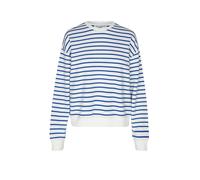 Sweatshirt MARC O'POLO DENIM "aus reinem Organic Cotton", Damen, Gr. M, medium blau, Obermaterial: 100% Baumwolle, gestreift, oversize, Rundhals, Bündchen, Sweatshirts Sweatshirt (60070918-M) medium b
