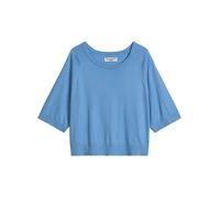 Strickpullover MARC O'POLO DENIM "aus weichem Organic-Cotton-Modal-Mix", Damen, Gr. XS, blau (flaxflower blau), Obermaterial: 50% Modal, 50% Baumwolle, unifarben, Rundhals, Pullover Strickpullover (33