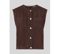 Marc O'Polo DENIM Relaxed Fit Weste aus Baumwoll-Lyocell-Mix in Dunkelbraun, Größe S