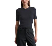 Rundhalspullover MARC O'POLO "aus Viskose-Mix", Damen, Gr. L, blau (deep night blau), Obermaterial: 80% Viskose, 20% Polyester, unifarben, casual, Rundhals, Langarm, Pullover (85733439-L) deep night b