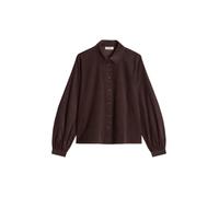 Langarmbluse MARC O'POLO DENIM "aus Organic Cotton", Damen, Gr. XL, braun (espresso braun), Obermaterial: 100% Baumwolle, unifarben, regular fit normal, Manschette, Blusen (47887337-XL) espresso braun