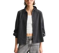 Langarmbluse MARC O'POLO DENIM "aus Organic Cotton", Damen, Gr. L, grau (light graphite), Obermaterial: 100% Baumwolle, unifarben, regular fit normal, Manschette, Blusen (29383343-L) light graphite