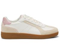 Sneaker MARC O'POLO "Charlie W", Damen, Gr. 41, weiß (sanftes weiß, rose), Glattleder, Veloursleder, kontrastfarbene Details, Schuhe Sneaker, Schnürschuh, Halbschuh, Freizeitsneaker mit Logoschriftzug