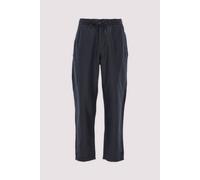 Chinohose MARC O'POLO "aus Leinen und Bio-Baumwolle", Herren, Gr. 31, Länge 30, blau (schwarz navy), Obermaterial: 50% Leinen, 50% Baumwolle, unifarben, relaxed fit normal, Hosen Chinohose (78882450-3