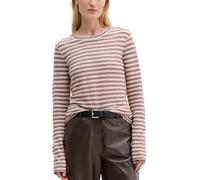 Langarmshirt MARC O'POLO "aus weichem Slub-Jersey", Damen, Gr. L, rosa (light pink), Obermaterial: 100% Baumwolle, gestreift, Basic, regular fit, Rundhals, normaler Saum, Shirts Langarmshirt (63227367