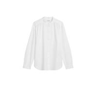 Langarmbluse MARC O'POLO "aus softem Baumwoll-Satin", Damen, Gr. 36, weiß, Obermaterial: 100% Baumwolle, unifarben, relaxed fit normal, Manschette, Blusen (74566736-36) weiß