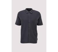Kurzarmhemd MARC O'POLO "mit feiner Waffel-Struktur", Herren, Gr. M, Normalgrößen, schwarz navy, Obermaterial: 100% Baumwolle, unifarben, regular fit normal, Hemden (25002846-M) schwarz navy