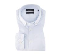 Langarmhemd MARC O'POLO "aus Bio-Baumwolle", Herren, Gr. L, Normalgrößen, blau (airblau), Obermaterial: 100% Baumwolle, unifarben, regular fit normal, Doppelmanschette, Hemden (15708814-L) airblau