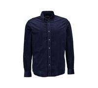 Langarmhemd MARC O'POLO "mit Button-Down-Kragen", Herren, Gr. XXL, Normalgrößen, schwarz navy, Obermaterial: 100% Baumwolle, regular fit normal, Doppelmanschette, Hemden (72339304-XXL) schwarz navy