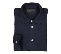 Langarmhemd MARC O'POLO "regular fit aus reiner Bio-Baumwolle", Herren, Gr. L, N-Gr, schwarz navy, Jersey, Obermaterial: 100% Baumwolle, regular fit normal, Manschette, Hemden, Jerseyhemd (33752717-L)