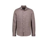Langarmhemd MARC O'POLO, Herren, Gr. L, N-Gr, multi, schwarz nickle, Web, Obermaterial: 100% Leinen, normal, Manschette, Hemden, shaped fit aus feinem Leinen-Chambray (36124832-L) multi, schwarz nickl