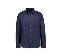 Leinenhemd MARC O'POLO, Herren, Gr. M, N-Gr, schwarz navy, Web, Obermaterial: 100% Leinen, Manschette, Hemden, im klassisch cleanen Look (18454015-M) schwarz navy