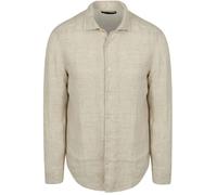 Langarmhemd MARC O'POLO "aus feinem Leinen-Chambray", Herren, Gr. M, Normalgrößen, medium beige, Obermaterial: 100% Leinen, unifarben, figurbetont normal, Doppelmanschette, Hemden (92178762-M) medium