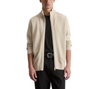 Cardigan MARC O'POLO "aus feinem Bio-Baumwoll-Piqué", Herren, Gr. XL, grau (dapple gray), Obermaterial: 100% Baumwolle, unifarben, regular fit, Rippbündchen, Strickjacken (95121951-XL) dapple gray