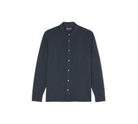 Marc O'Polo Herren Freizeithemd mit Stretch-Anteil Regular Fit, Blau (Dark Navy), L