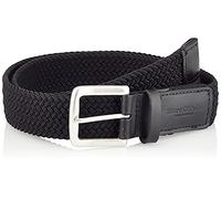 Marc O'Polo Herren Gürtel geflochten aus Stoff, Schwarz (Black), 100