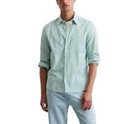 Marc OߴPolo Herren Hemd aus Bio-Baumwolle gestreift, Grün (Medium Green Multi 01), XXL