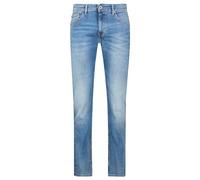 MARC O POLO Regular Fit Low-Rise-Jeans mit Shaped-Beinverlauf Modell 'SJÖBO' in Jeansblau, Größe 32/34